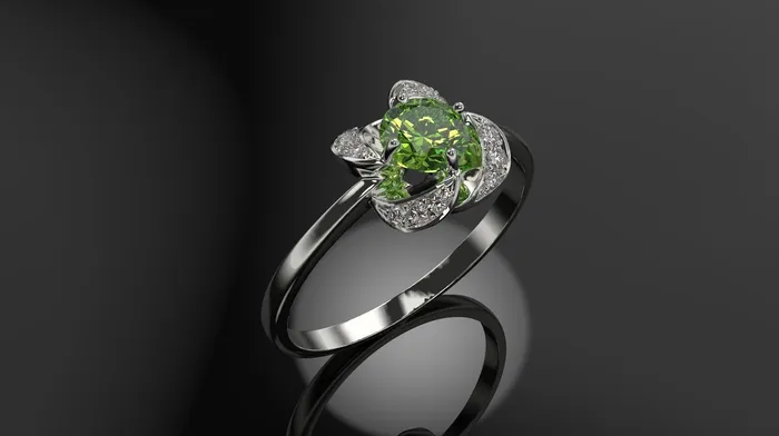 FL LLC Peridot Engagement Ring White Gold Engagement Ring Peridot Ring Peridot Gold White Gold Peridot Ring Rings