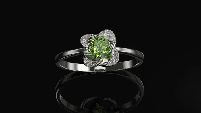 FL LLC Peridot Engagement Ring White Gold Engagement Ring Peridot Ring Peridot Gold White Gold Peridot Ring | Rings