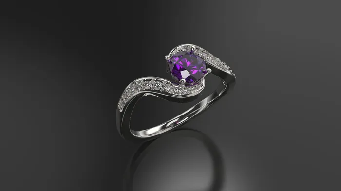 FL LLC Rings Amethyst Engagement Ring White Gold Engagement Ring Amethyst Ring Amethyst Gold White Gold Amethyst Ring