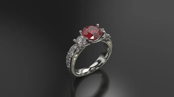 FL LLC Rings Ruby Engagement Ring White Gold Engagement Ring Ruby Ring Ruby Gold White Gold Ruby Ring