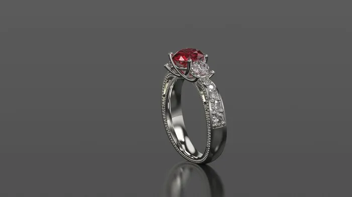 FL LLC Rings | Ruby Engagement Ring White Gold Engagement Ring Ruby Ring Ruby Gold White Gold Ruby Ring