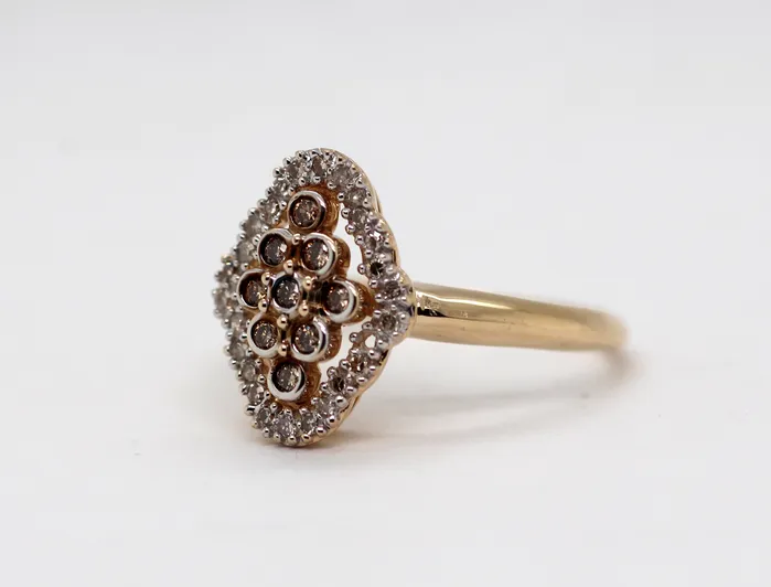 FULLER'S PURCHASE FROM PUBLIC Estate 14KY .27 Cttw Brown and White Diamond Ring | Rings