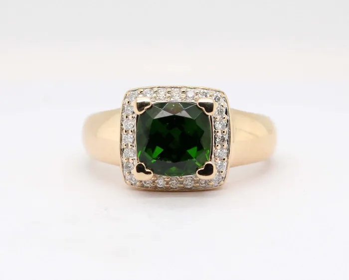 FULLERS PURCHASE FROM PUBLIC Rings 14KY 2.05 CTTW GREEN TOURMALINE AND DIAMOND RING .20 CTTW G-I1