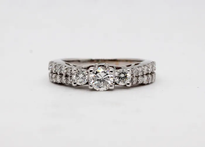 FULLERS PURCHASE FROM PUBLIC Rings Estate 14KW 1.09 Cttw Diamond 3 Stone Engagement Ring