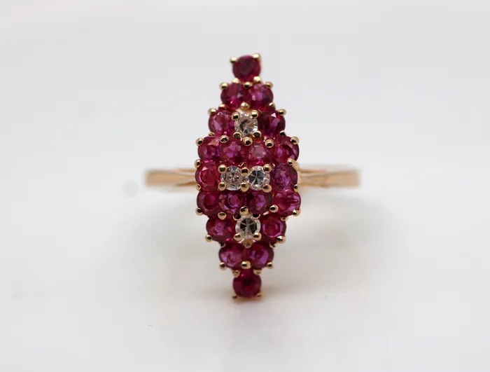 FULLERS PURCHASE FROM PUBLIC Rings ESTATE 14KY 1.40 CTTW RUBY AND DIAMOND RING .16 CTTW I-I1