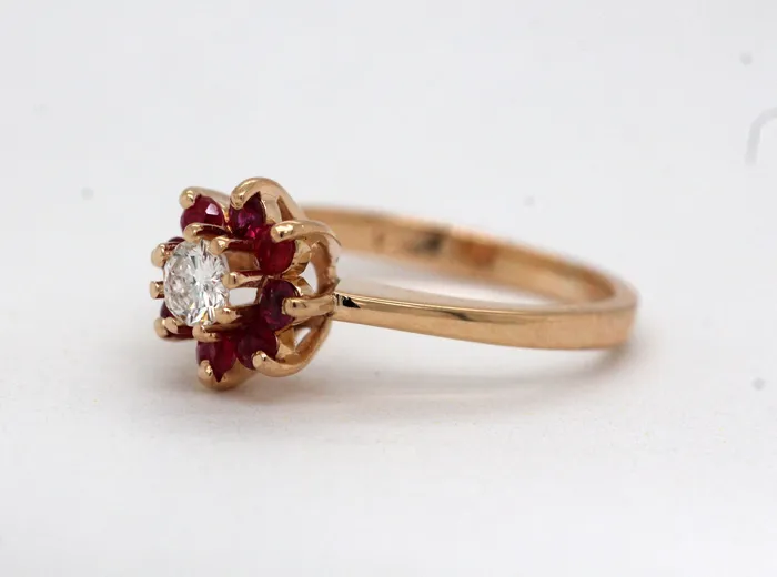 FULLER'S PURCHASE FROM PUBLIC Rings | Estate 14KY .16 Cttw Ruby and .18 Ct Diamond Ring