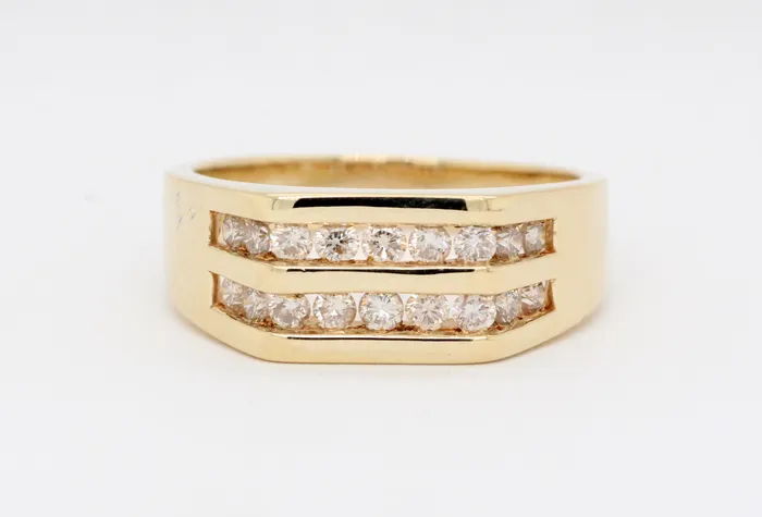 FULLERS PURCHASE FROM PUBLIC Rings Estate 14KY .75 Cttw Diamond Gents Ring H-SI1