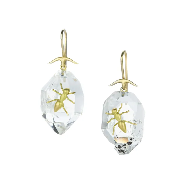 Gabriella Kiss 18k Herkimer Drop Earrings with Ants Earrings