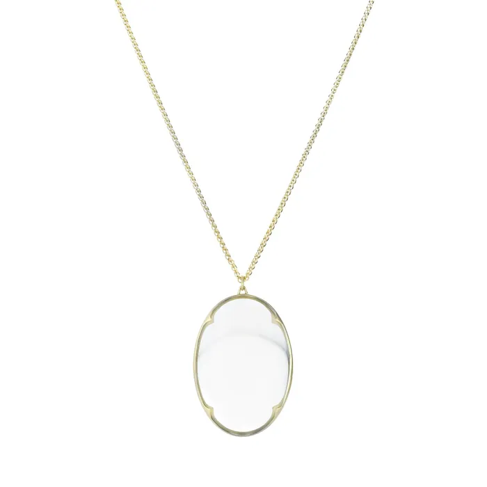 Gabriella Kiss 18k Large Crystal Lens Pendant Necklace | Necklaces