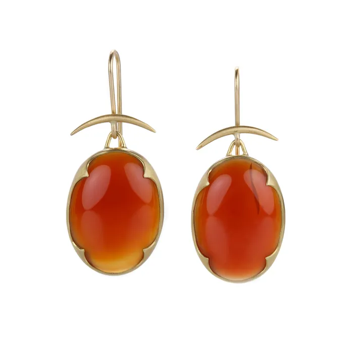 Gabriella Kiss Earrings Large Oval Carnelian Earrings