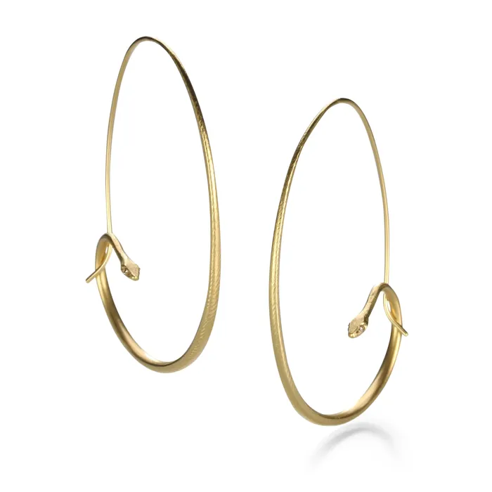 Gabriella Kiss Earrings Large Snake Hoop Earrings