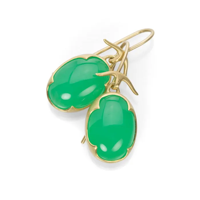 Gabriella Kiss Earrings Oval Chrysoprase Earrings-1