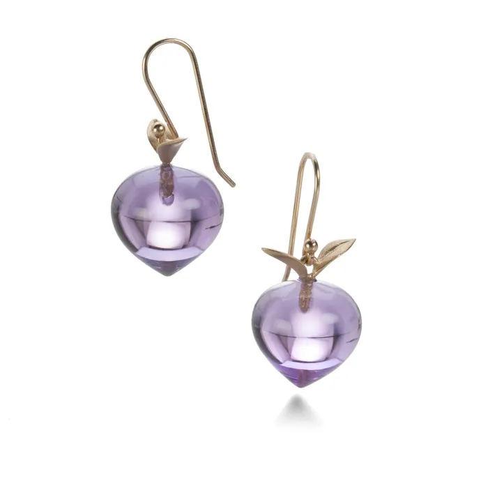 Gabriella Kiss Earrings Small Amethyst Plum Earrings