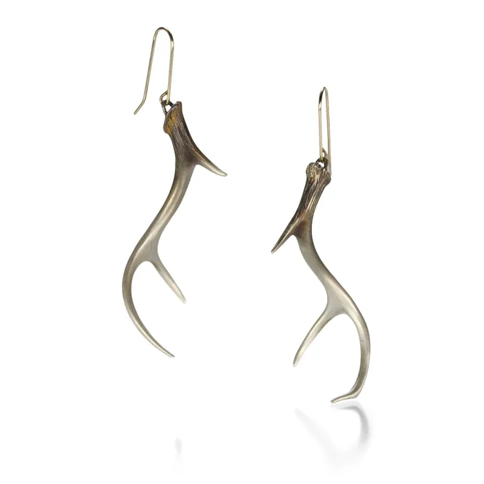 Gabriella Kiss Earrings Small Silver Antler Earrings