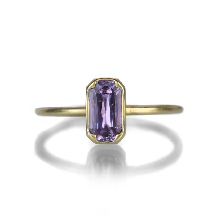 Gabriella Kiss Emerald Cut Mauve Sapphire Ring Rings