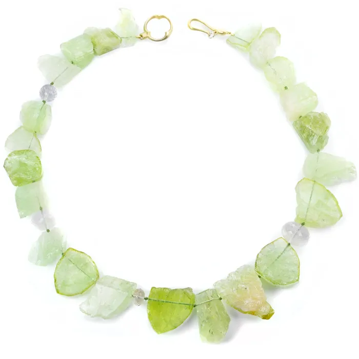 Gabriella Kiss Necklaces Green Beryl and Rose Quartz Necklace