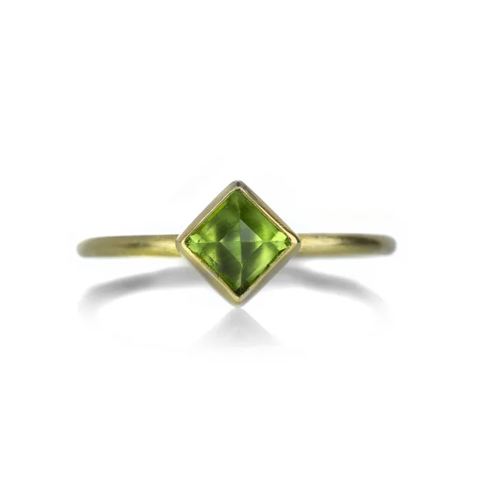 Gabriella Kiss Rings 18k Square Peridot Ring