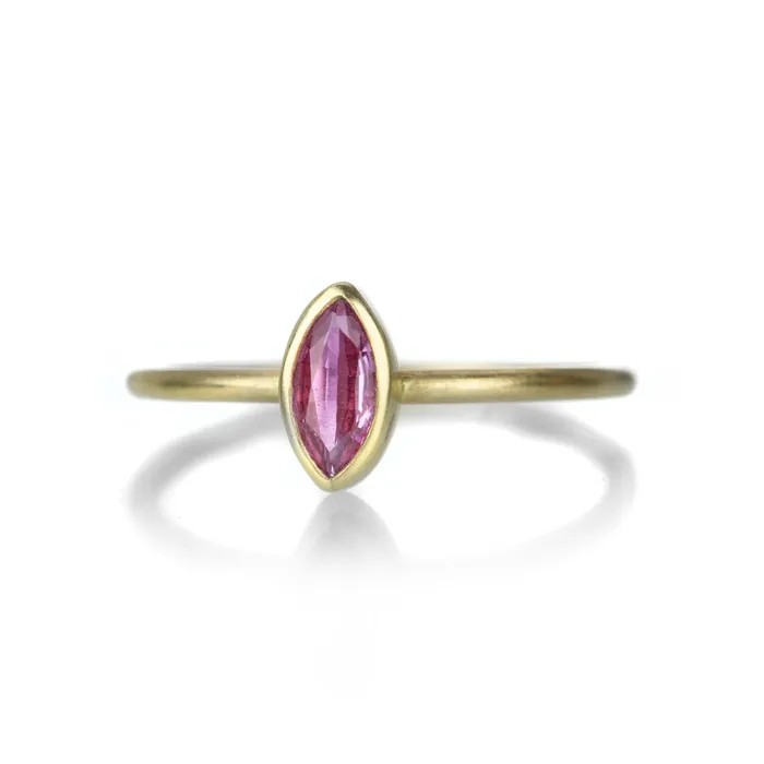 Gabriella Kiss Rings Marquise Shaped Pink Sapphire Ring