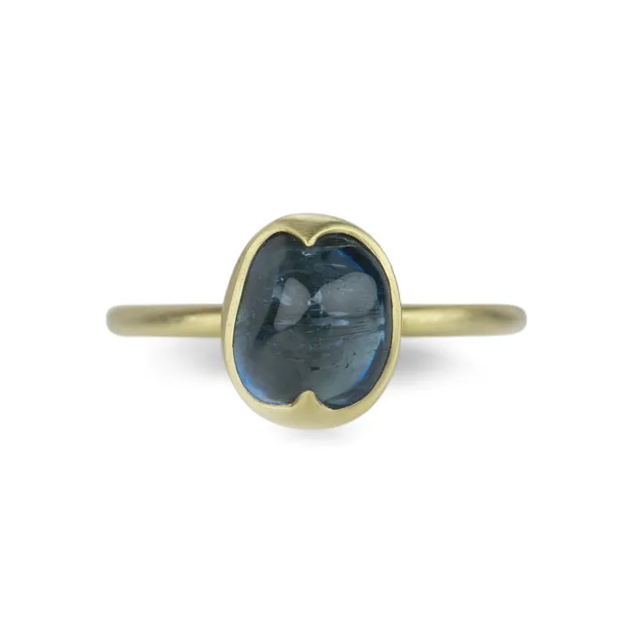 Gabriella Kiss Rings | Natural Tumbled Aquamarine Ring