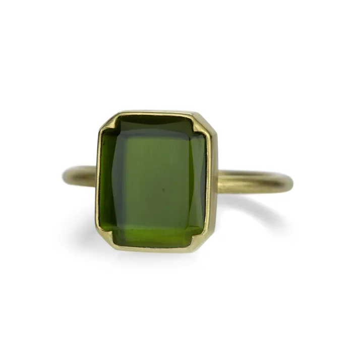 Gabriella Kiss Rings Octagonal Green Tourmaline Ring