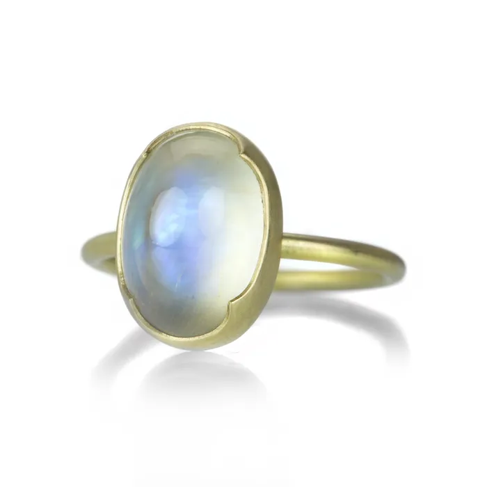 Gabriella Kiss Rings Oval Cabochon Fine Moonstone Ring