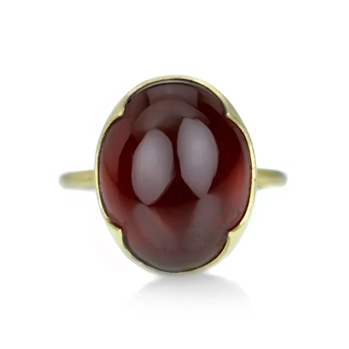 Gabriella Kiss Rings Oval Hessonite Garnet Ring in 18k