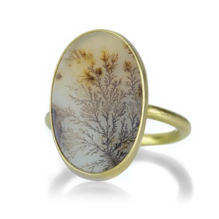 Gabriella Kiss Rings Oval Vertical Dendritic Quartz Ring