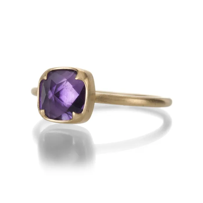 Gabriella Kiss Rings Square Faceted Amethyst Ring