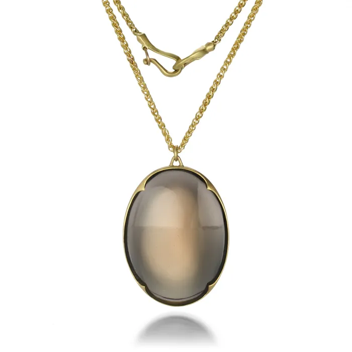 Gabriella Kiss Smoky Quartz Lens Pendant Necklace Necklaces