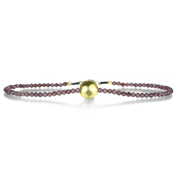 Garnet Beaded Bracelet Hammered Disc Bead Margaret Solow Bracelets