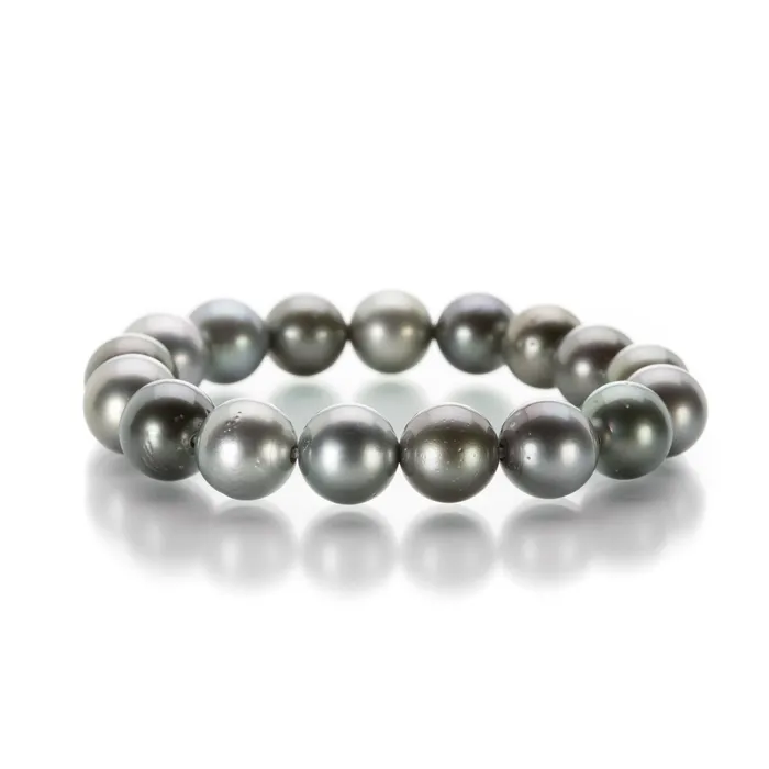 Gellner Bracelets Grey Tahitian Pearl Beaded Bracelet