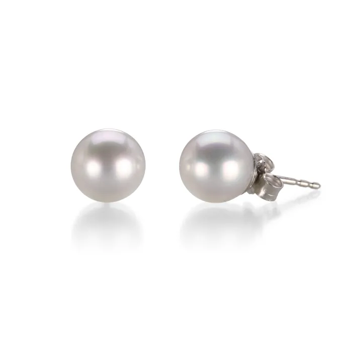 Gellner Pearl and White Gold Stud Earrings Earrings