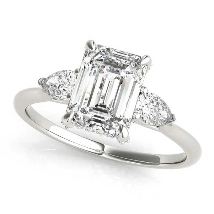 GemFindRB Rings ENGAGEMENT RING EMERALD CUT CENTER