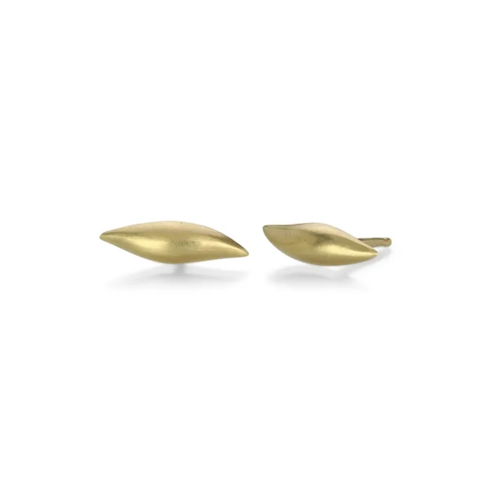 Gold Slug Post Earrings Gabriella Kiss Earrings