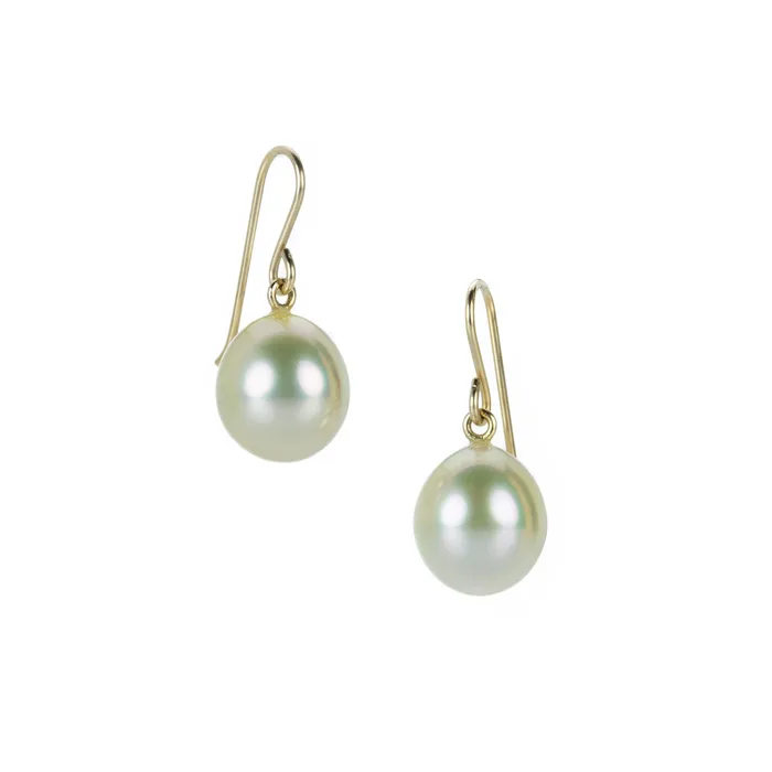 Golden South Sea Pearl Drop Earrings Maria Beaulieu Earrings