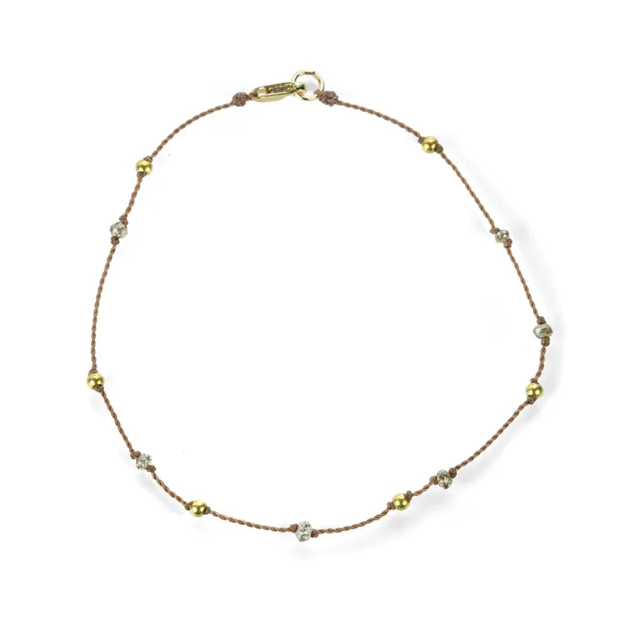 Gray Diamond and Gold Bead Bracelet Margaret Solow Bracelets