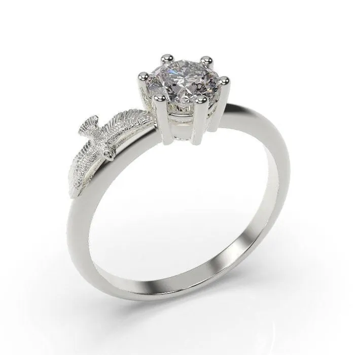 Hawk Engagement Ring Hawk Ring White Gold Bird MyUniqueRing Rings