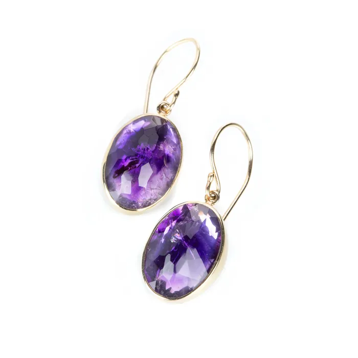 Jamie Joseph Earrings Oval Amethyst Earrings