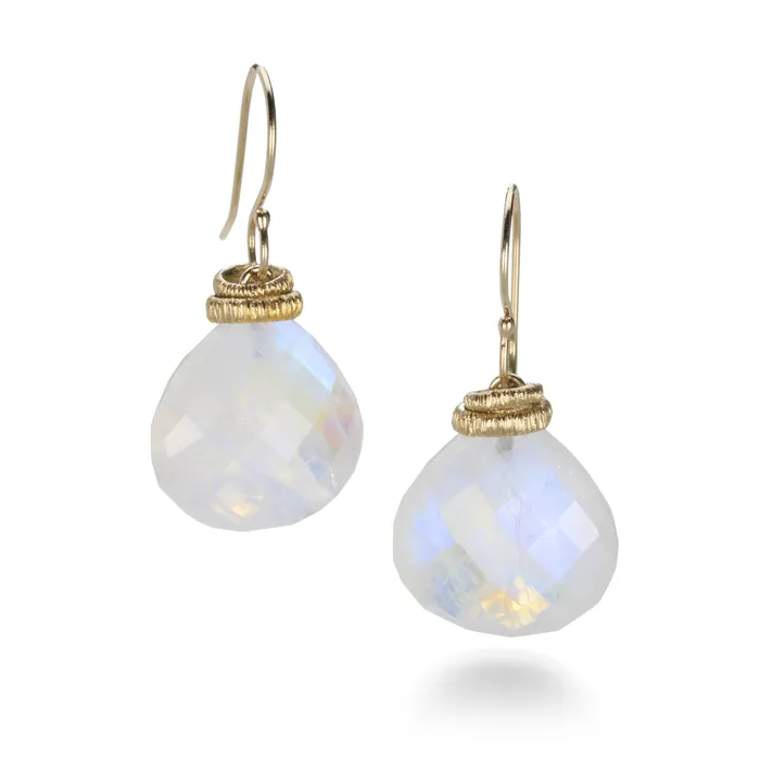 Jamie Joseph Large Faceted Rainbow Moonstone Earrings Earrings