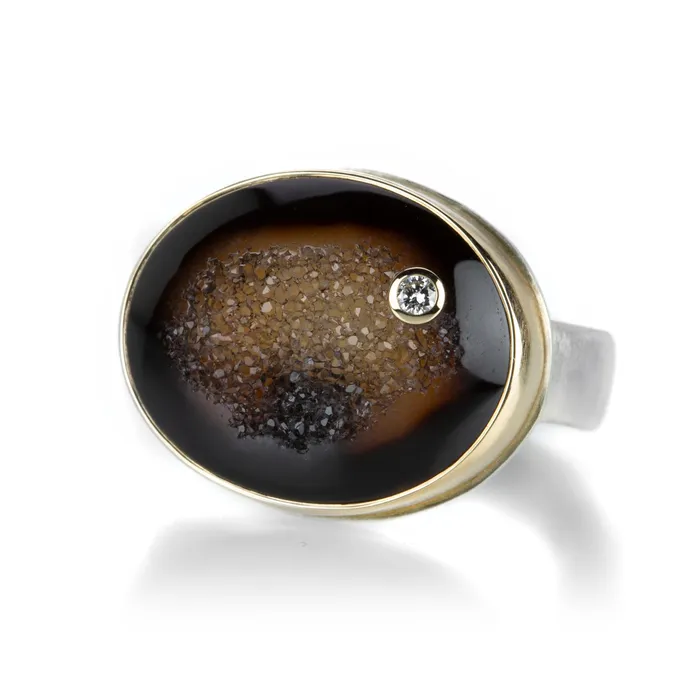 Jamie Joseph Oval Black Drusy Ring Rings