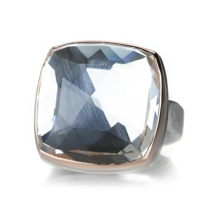 Jamie Joseph Rings Square Rose Cut Rock Crystal Ring