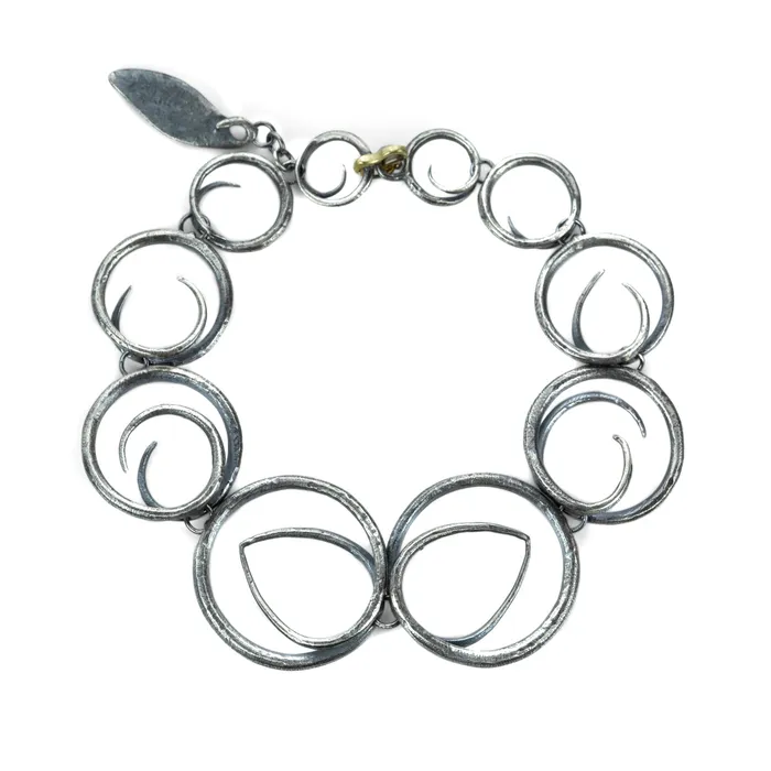 John Iversen Bracelets Oxidized Sterling Silver Swirl Bracelet