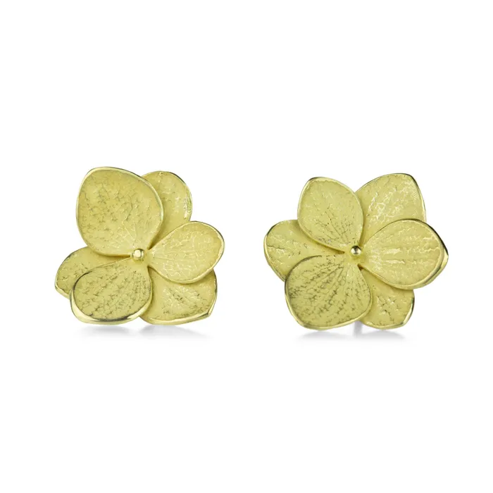 John Iversen Earrings 18k Large Twin Hydrangea Stud Earrings