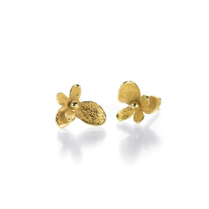 John Iversen Earrings 18k Yellow Gold Baby Hydrangea Earrings