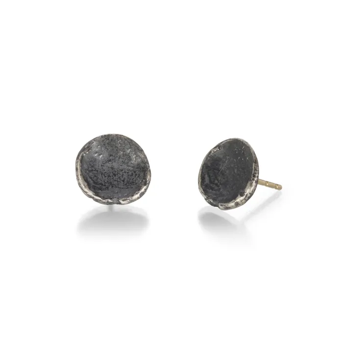 John Iversen Earrings Oxidized Anemone Stud Earrings