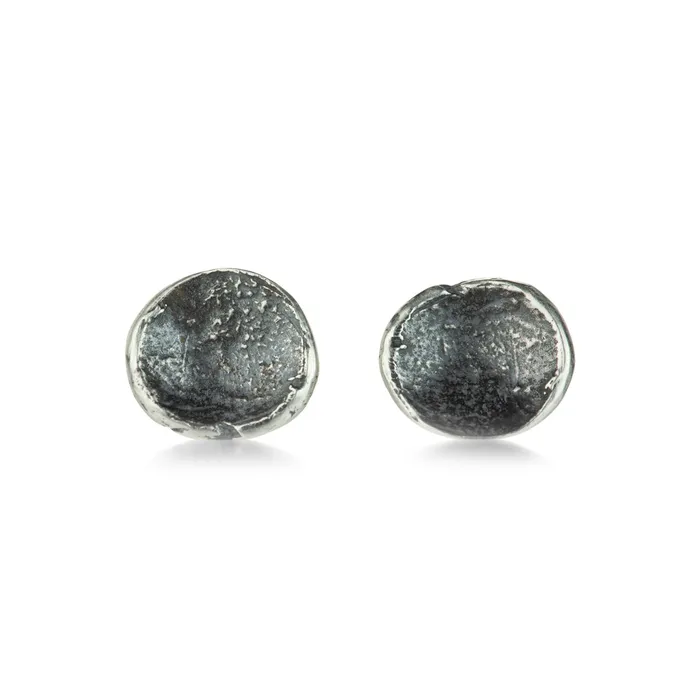 John Iversen Oxidized Silver Anemone Stud Earrings Earrings