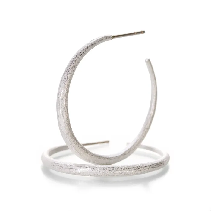 John Iversen Rings Large Bright Sterling Silver Hoops