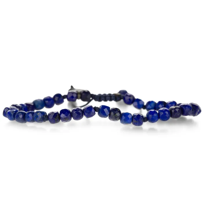 Joseph Brooks Bracelets 4mm Faceted Cube Lapis Lazuli Bead Bracelet