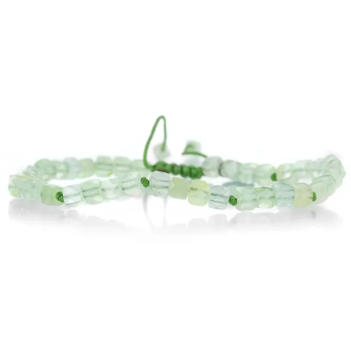 Joseph Brooks Bracelets 4mm Prehnite Cube Macrame Bracelet