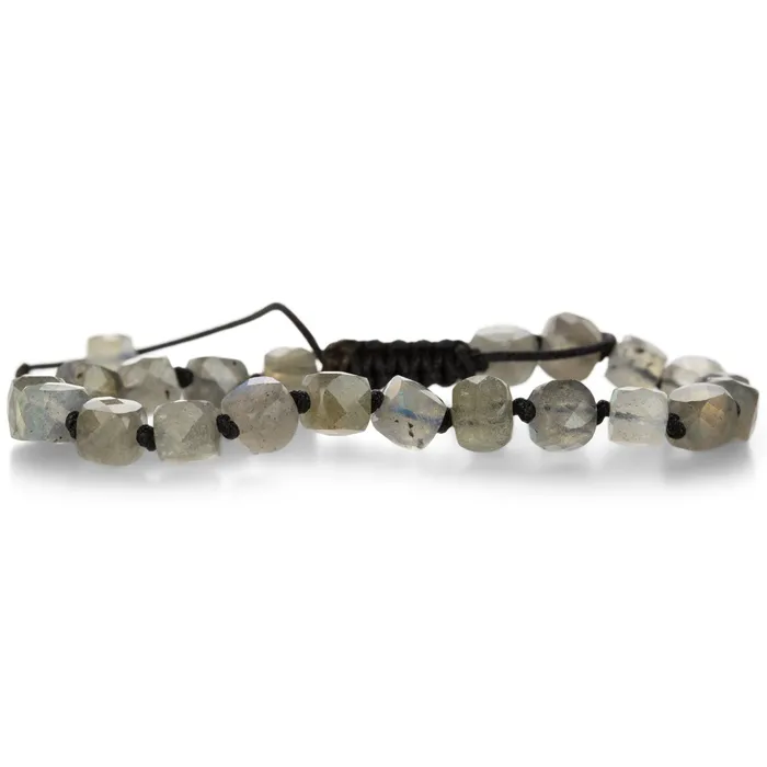 Joseph Brooks Bracelets 6mm Faceted Labradorite Cube Bead Bracelet